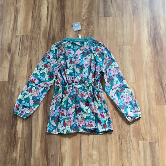 Matilda Jane Teal color floral Woman’s top - Picture 6 of 10